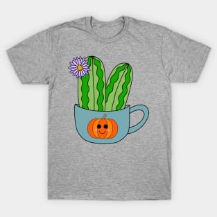 Cute Cactus Design #128: Cute Cacti With A Pretty Flower In Halloween Mug T-Shirt